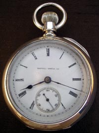 Early Illinois key wind + key set silver cased pocket watch from 1871